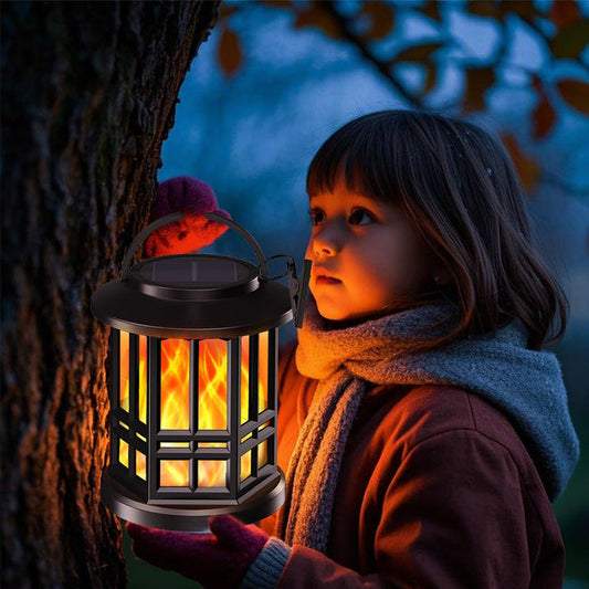 🏆Flash Sale⚡ 50K+ SOLD! Almost Gone-💥✨🔥 Upgraded Flickering Flame Solar Lantern Outdoor Waterproof Light