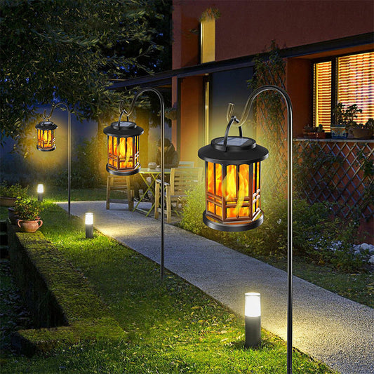 🏆Flash Sale⚡ 50K+ SOLD! Almost Gone-💥✨🔥 Upgraded Flickering Flame Solar Lantern Outdoor Waterproof Light